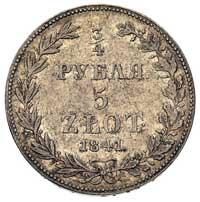 3/4 rubla = 5 złotych 1841, Warszawa, Plage 369, Bitkin 1099, patyna