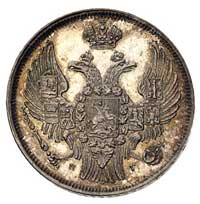 15 kopiejek = 1 złoty 1832, Petersburg, św. Jerzy bez płaszcza, Plage 398, Bitkin 1069, gabinetowy..