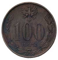 100 marek (bez nazwy) 1922, Józef Piłsudski, Parchimowicz P-166 a, wybito 60 sztuk, miedź 8.84 g, ..