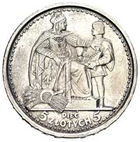 5 złotych 1925, Konstytucja, odmiana 81 perełek, Parchimowicz 113 b, wybito 1.000 sztuk, srebro 24..