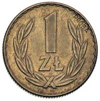 1 złoty 1957, na rewersie wklęsły napis PRÓBA, P