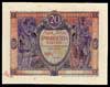 20 złotych 1.03.1926, próba kolorystyki strony głównej banknotu, z pracowni E. Gaspé w Paryżu, pap..