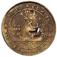 medal koronacyjny Eleonory Marii żony Michała Korybuta Wiśniowieckiego 1670 r., Aw: Sprawiedliwość..