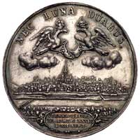 Zwycięstwo Wiedeńskie- medal autorstwa Jana Höhna juniora 1683 r., Aw: Popiersie Jana III w zbroi ..