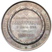 100-lecie Konstytucji 3 Maja medal autorstwa L. Ch. Lauera z Norymbergi 1891, Aw: W wieńcu napis w..