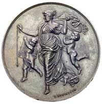 Wystawa Przemysłu Budowlanego we Lwowie 1892, medal autorstwa A. Schindlera, Aw: Kobieta biegnąca ..