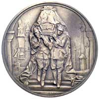 pierwsza rocznica śmierci J. Piłsudskiego 1936 r.- medal, autorstwa st. K. Ostrowskiego, Aw: Leżąc..
