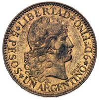 5 pesos (1 argentino) 1883, Fr. 14, złoto 8.07 g