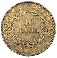 40 franków An XI (1802/1803) A, Paryż, Fr. 479, złoto 12.85 g