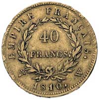 40 franków 1810 W, Lille, Fr. 506, złoto 12.84 g