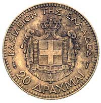 Jerzy I 1863-1913, 20 drachm 1884 A, Paryż, Fr. 