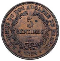 5 centimów 1889, ESSAI (próba), KM 13, miedź, wy