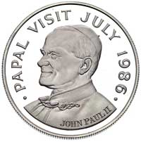 5 dolarów 1986, wizyta Jana Pawła II, srebro 28.