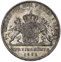 Maksymilian II 1848-1864, dwutalar 1852, Monachium, Thun 91, rzadki i ładny egzemplarz, patyna