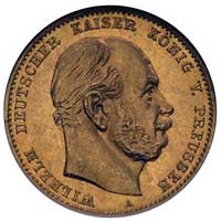 10 marek 1872/A, Berlin, J. 242, Fr. 3819, złoto, wyśmienity stan zachowania, patyna, moneta w pud..