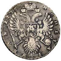 rubel 1735, Moskwa, Aw: Popiersie i napis wokoło, Rw: Orzeł dwugłowy i napis wokoło, Bitkin 39, Uz..