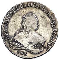 rubel 1751, Petersburg, Aw: Popiersie i napis wokoło, Rw: Orzeł dwugłowy i napis wokoło, Bitkin 17..