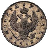 rubel 1819, Petersburg, Bitkin 101, Uzd. 1450, ładny egzemplarz, patyna