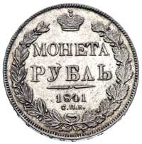 rubel 1841, Petersburg, Bitkin 130, Uzd. 1597, lekko czyszczony, ale ładnie zachowany egzemplarz