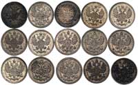 zestaw monet 5 kopiejek 1826, 1877, 1884, 1888 (4 sztuki), 1889, 1890, 1893, 1901, 1902, 1903, 191..