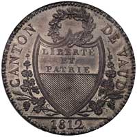 40 batzenów 1812, Divo/Tobler 222, Dav. 362, moneta w pudełku NTC, piękny egzemplarz ze starą patyną