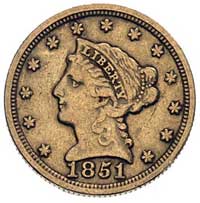 2 1/2 dolara 1851, Filadelfia, stary typ rewersu