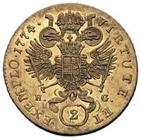 dwudukat 1774/E, Karlsburg, Huszar 1830, Fr. 191, złoto 6.98 g, ładny egzemplarz