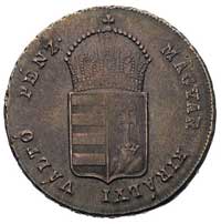 1 krajcar 1849 NB, Nagybanya, Huszar 2097, bardzo ładnie zachowana moneta ze starą patyną