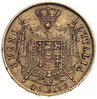 40 lirów 1814 M, Mediolan, Fr. 5, złoto 12.85 g