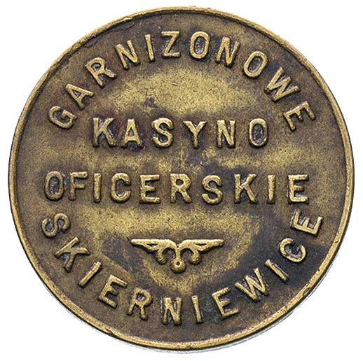 Skierniewice, 1 złoty Garnizonowego Kasyna Oficerskiego, Bart. 212 (R7 b), mosiądz