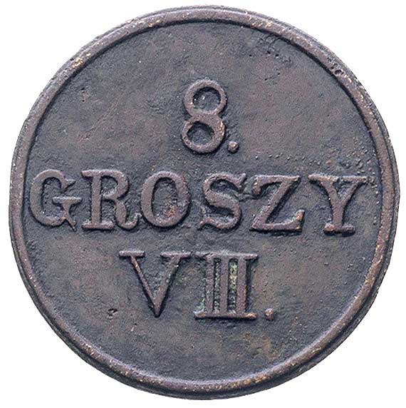 Bliżyn (powiat Końskie), żeton o nominale 8 groszy Zakładów Górniczych założonych w 1838 roku, brąz, 28.3 mm, 6.63 g, Sikorski 1, stara patyna