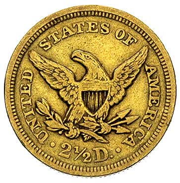 2 1/2 dolara 1851, Filadelfia, starszy typ rewersu, Fr. 114, złoto 4.10 g