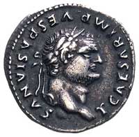 Tytus 79-81, denar, Aw: Popiersie w prawo i napis, Rw: Orzeł siedzący na cippusie, COS V, Sear 59b..