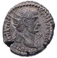 Trajan 98-117, Aleksandria, tetradrachma bilonowa 115/116 r., Aw: Popiersie w koronie radialnej w ..