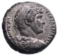 Hadrian 117-138, Aleksandria, tetradrachma bilonowa 130-131, Aw: Popiersie w wieńcu laurowym w pra..