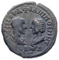 TRACJA- Mesembria, Filip I i Otacilia Sewera 244-249, AE-26, Aw: Popiersia Filipa i żony zwrócone ..