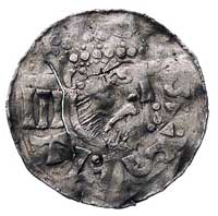 Henryk II król 1009-24 (II okres), denar, Aw: Popiersie i napis, Rw: Krzyżyk i napis, Hahn 94V, 19..