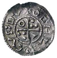 Oldrich 1012-1032, denar, Aw: Popiersie w lewo i napis, Rw: Krzyżyk i napis, Cach 283, 20.6 mm, 0...