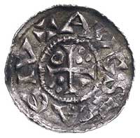 Henryk II 1009-1024 r., denar, Aw: Popiersie w prawo i napis, Rw: Krzyż i napis, Hahn 145, 19.6 mm..