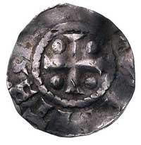 Henryk II 1002- 1024, denar, Aw: Głowa w diademie w lewo i napis, Rw: Krzyż i napis, Dbg 757a, Klu..