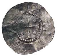 książę Bernhard II 1011-1059, denar, Aw: Ręka Op