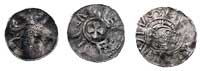 książę Bernhard II 1011-1059, denary, Dbg 585, Dbg 585b, Dbg 589, razem 3 sztuki