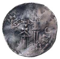 Henryk II 1002-1024, denar, Aw: Popiersie i napis, Rw: Budowla i napis, Dbg 788, 19 mm, 1.52 g