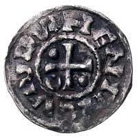 książę Henryk II 985-995, denar, Aw: Krzyż i napis, Rw: Kościół i napis, Hahn 22, 22 mm. 1.65 g