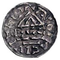 książę Henryk II 985-995, denar, Aw: Krzyż i nap