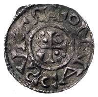 król Henryk II 1009-1024, denar, Aw: Popiersie w prawo i napis, Rw: Krzyżyk i napis w otoku, Hahn ..
