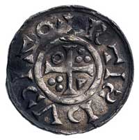 król Henryk II 1009-1024, denar, Aw: Popiersie w prawo i napis, Rw: Krzyżyk i napis w otoku, Hahn ..
