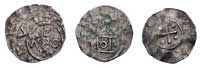 cesarz i król Otto III 983-1002, biskup Bruno, denary, Dbg 856, Dbg 859, Dbg 864, razem 3 sztuki