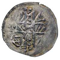 denar, 1185/1190-1201, Wrocław, Aw: Krzyż dwunitkowy, w polu BOLI, Rw: Dwie postacie z proporcem, ..