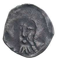 Koszalin, denar XIII w., Aw: Głowa św. Jana, Rw: